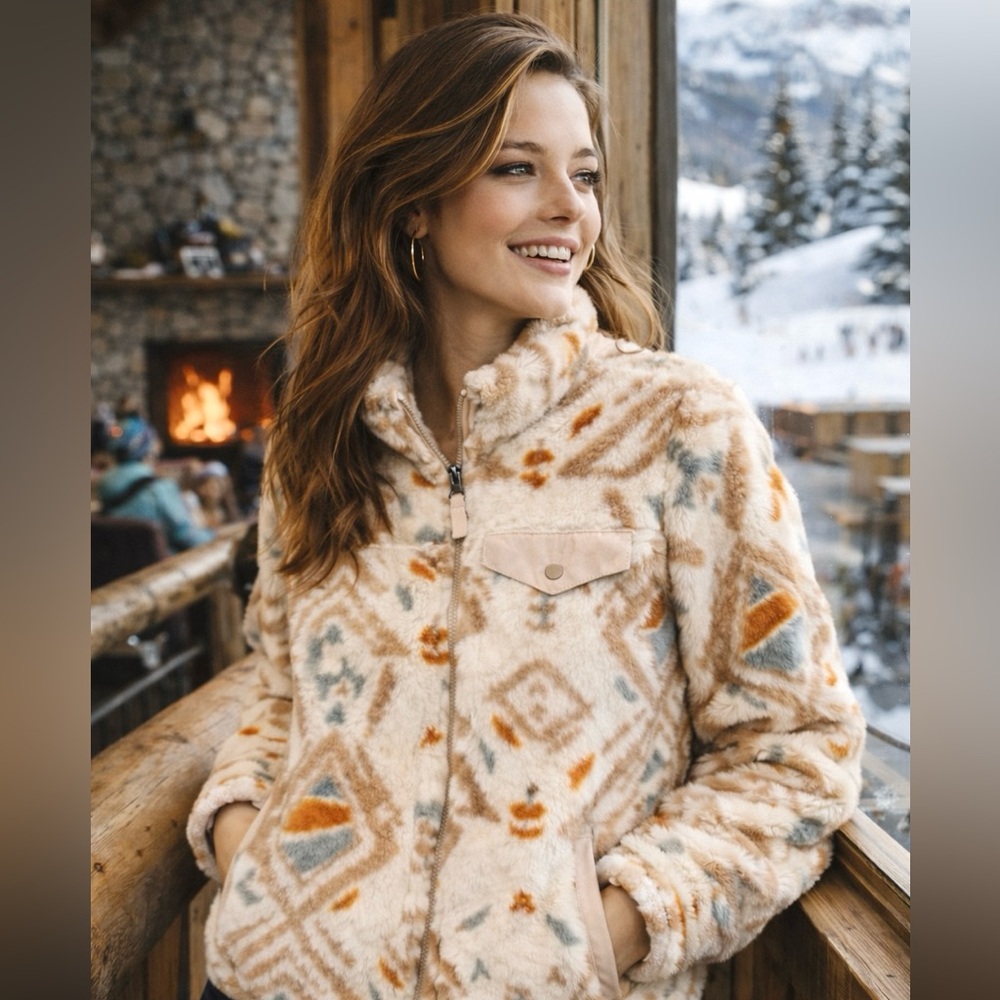 Gerry Cream and Orange Patterned soft Jacket